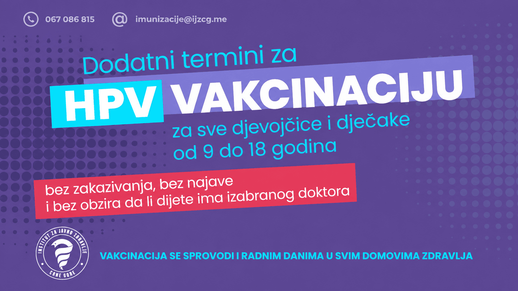 SBC i Institut za javno zdravlje pokrenuli HPV kampanju na UDG-u